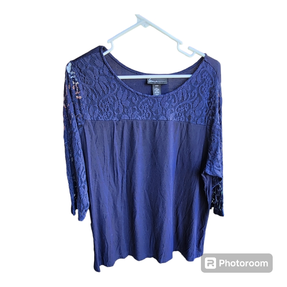 Lane bryant 2x navy blue  top